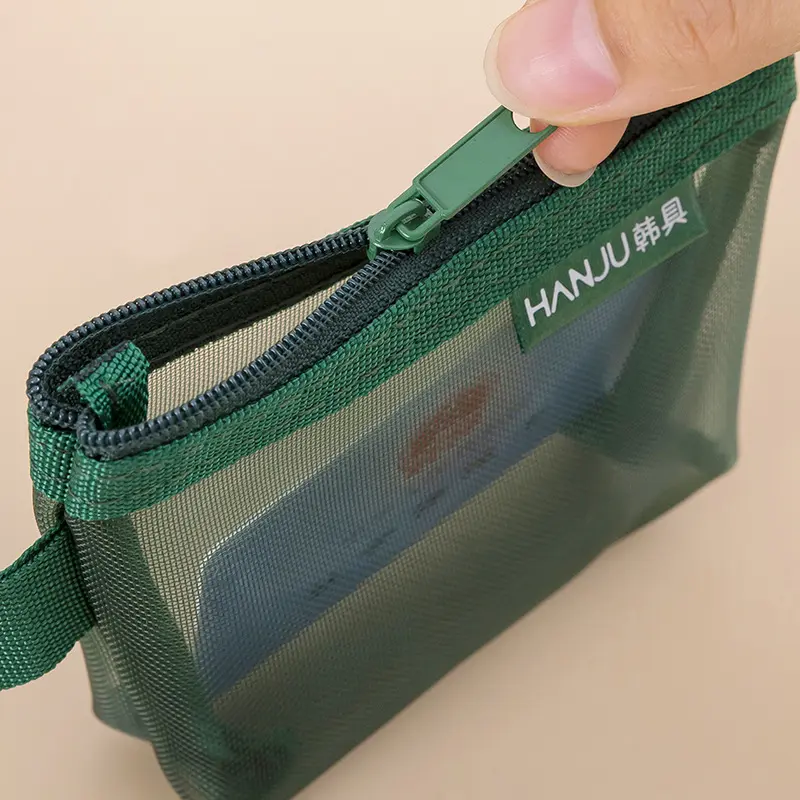 Change Storage Bag Clear Mesh Coin Purse Small Item Bag Coin Money Bags Solid Color Cards Bag Lipstick Cosmetic Bags Wallets