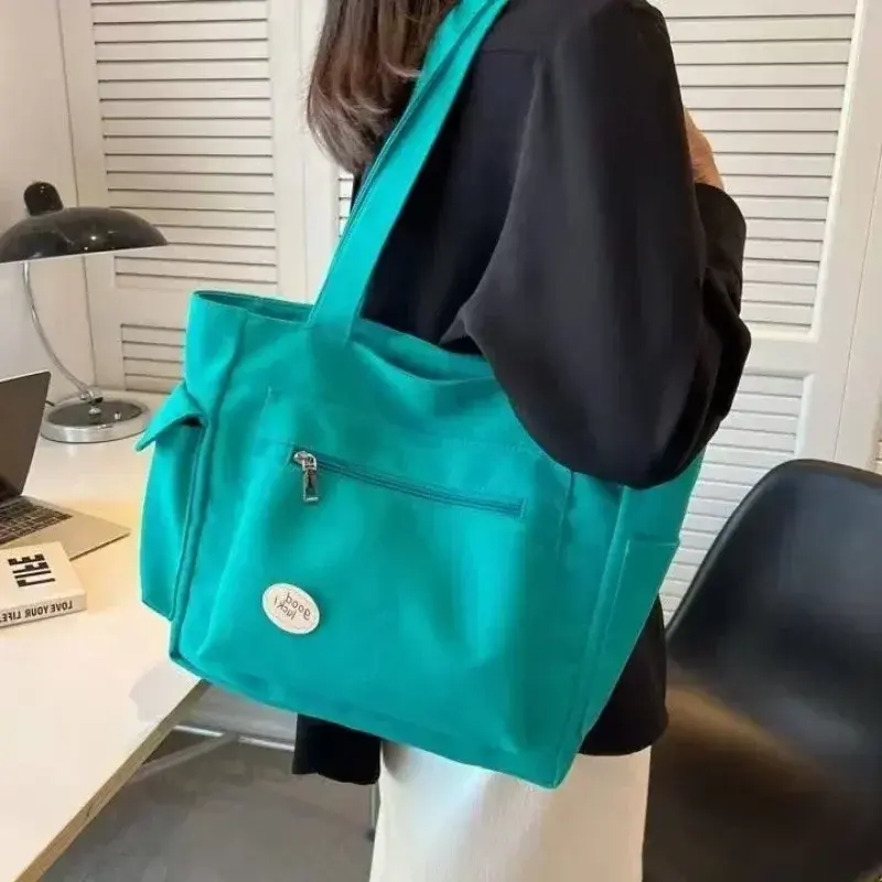 Women's Fashion Shoulder Bag Class Large Capacity Student Tote Bags 2025 New Canvas Commuter Handbag Women Bag Luxury Bag
