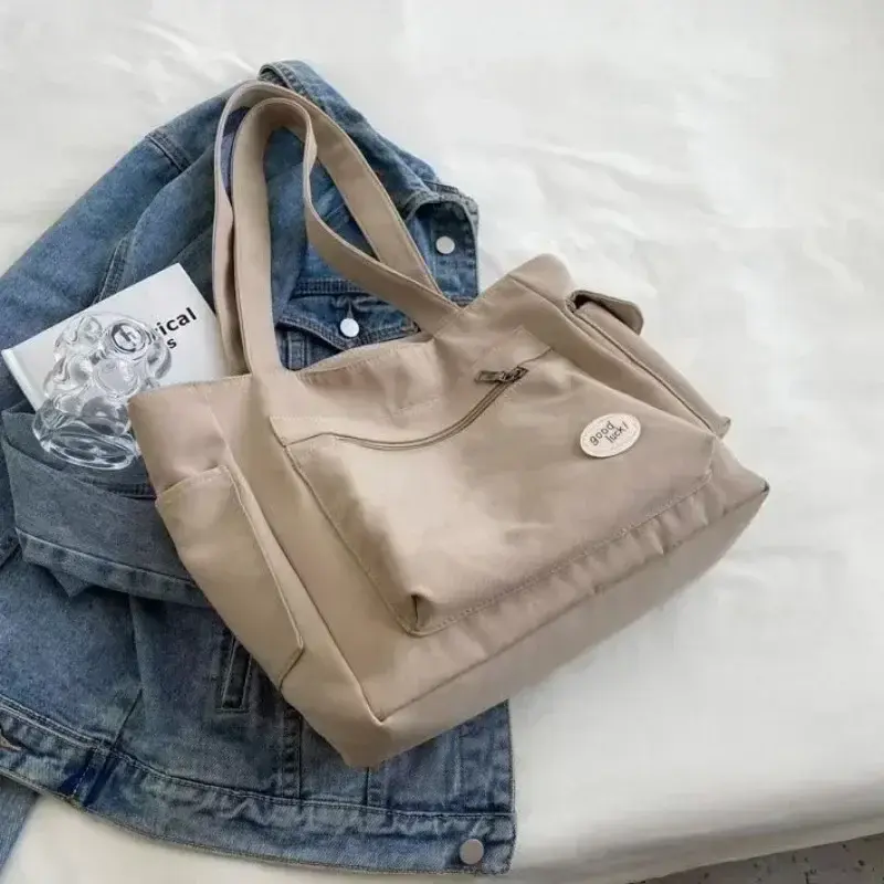 Women's Fashion Shoulder Bag Class Large Capacity Student Tote Bags 2025 New Canvas Commuter Handbag Women Bag Luxury Bag