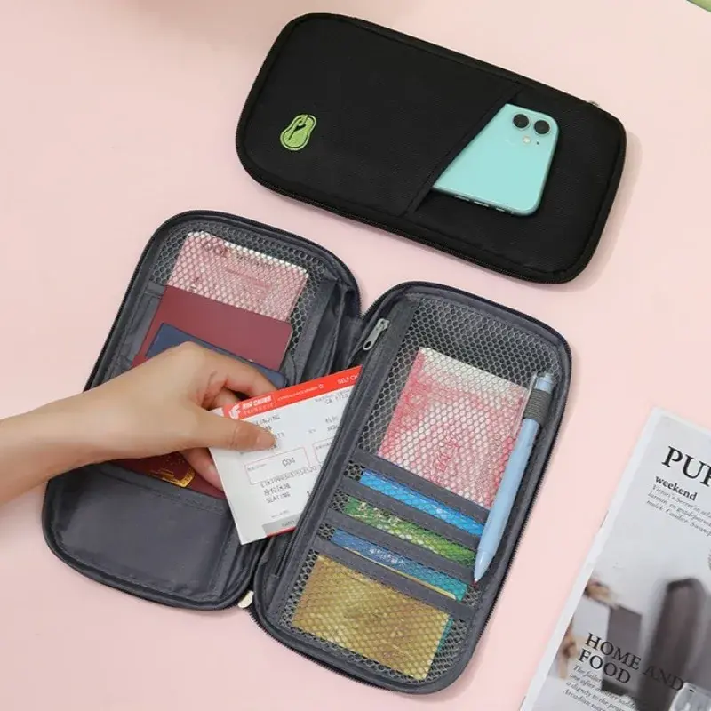 Multi-Functional Wallet-Style Travel Document Holder Men's Women's Style Passport Wallet Organizer Bag Wholesale Stock Available