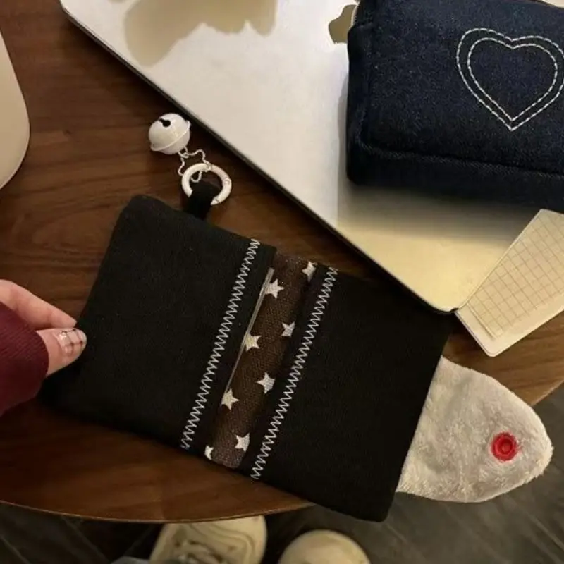 Cute Rice Ball Card Holder Coin Purse Money Card Integrated Canvas Portable Small Bag Storage Bag ID Bag Wallet Purses for Women