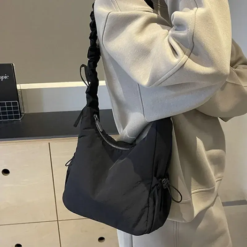Trendy Women's Soft Cloth Shoulder Bag Casual Multi-pocket Crossbody Bags for Women Fashion Korean Students School Bag Handbags