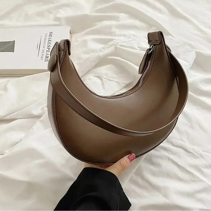Fashion Armpit Bags for Women Cute Half Crescent Bag Leather PU Purses and Handbags Designer Shoulder Bag Small Hand Bag