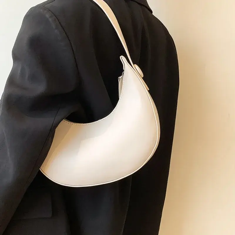 Fashion Armpit Bags for Women Cute Half Crescent Bag Leather PU Purses and Handbags Designer Shoulder Bag Small Hand Bag