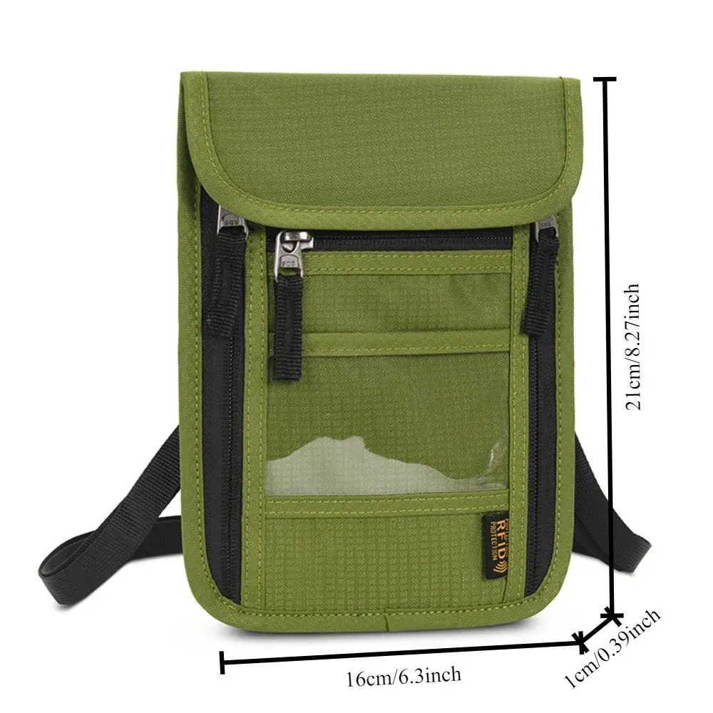 RFID Protection Passport Holder Travel Neck Pouch Anti-theft Wallet Hidden Money Document Card Holder Waterproof Large Organizer
