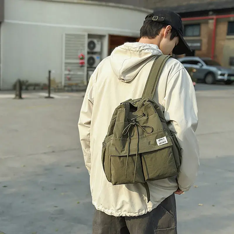Travel Dual-Purpose Small Double Shoulder Bag Women Lightweight Trendy Brand College Student Class Commuting Simple Mountain
