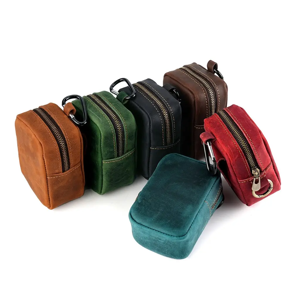 Waist Bag Men Genuine Leather Belt Waist Pack Clasp Type Leg Hip Packs for Men Cigarette Lighter Box Case Outdoor Pouch