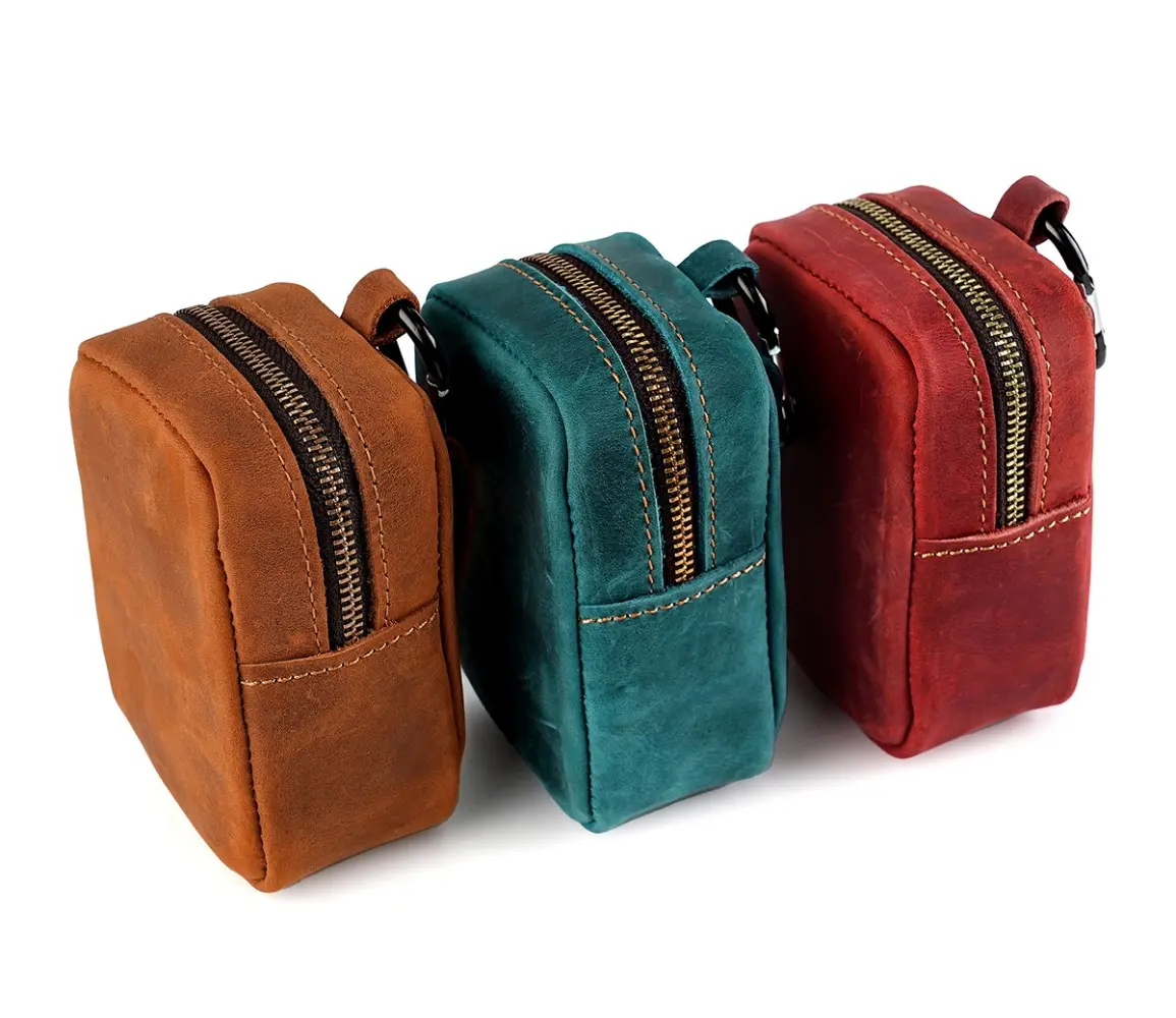 Waist Bag Men Genuine Leather Belt Waist Pack Clasp Type Leg Hip Packs for Men Cigarette Lighter Box Case Outdoor Pouch