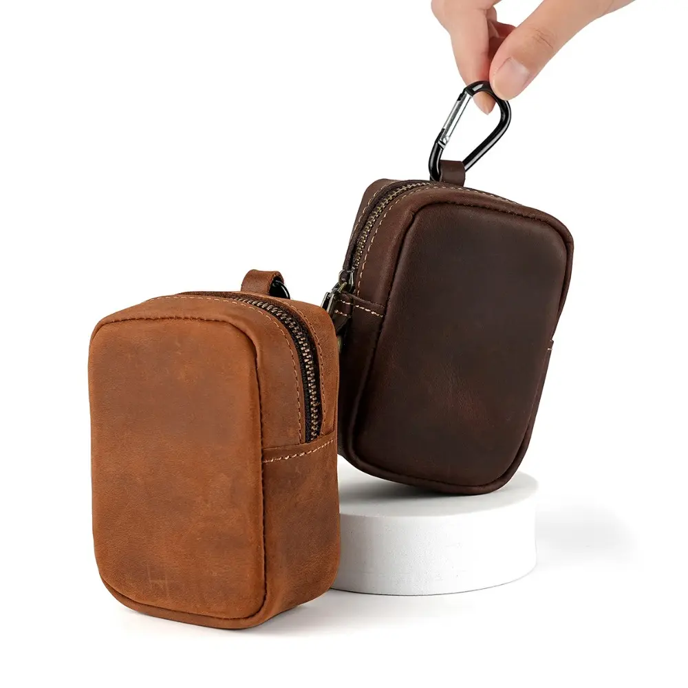 Waist Bag Men Genuine Leather Belt Waist Pack Clasp Type Leg Hip Packs for Men Cigarette Lighter Box Case Outdoor Pouch