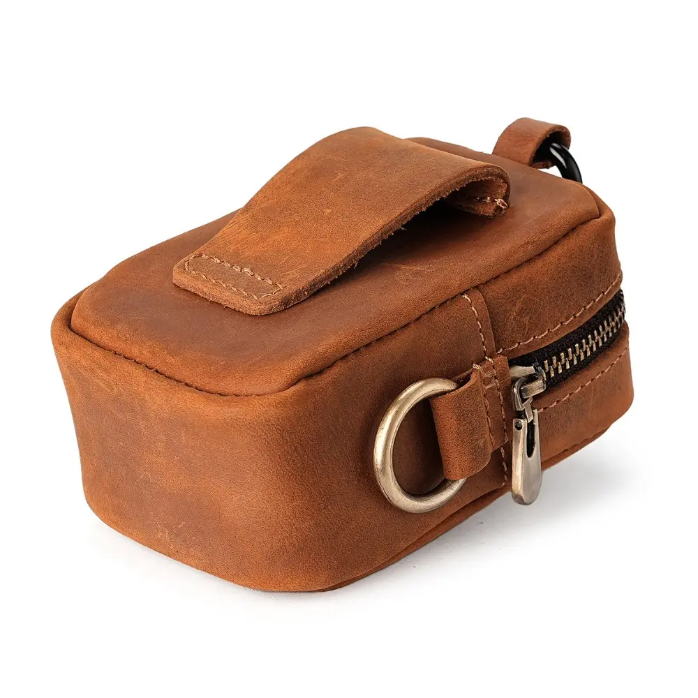 Waist Bag Men Genuine Leather Belt Waist Pack Clasp Type Leg Hip Packs for Men Cigarette Lighter Box Case Outdoor Pouch