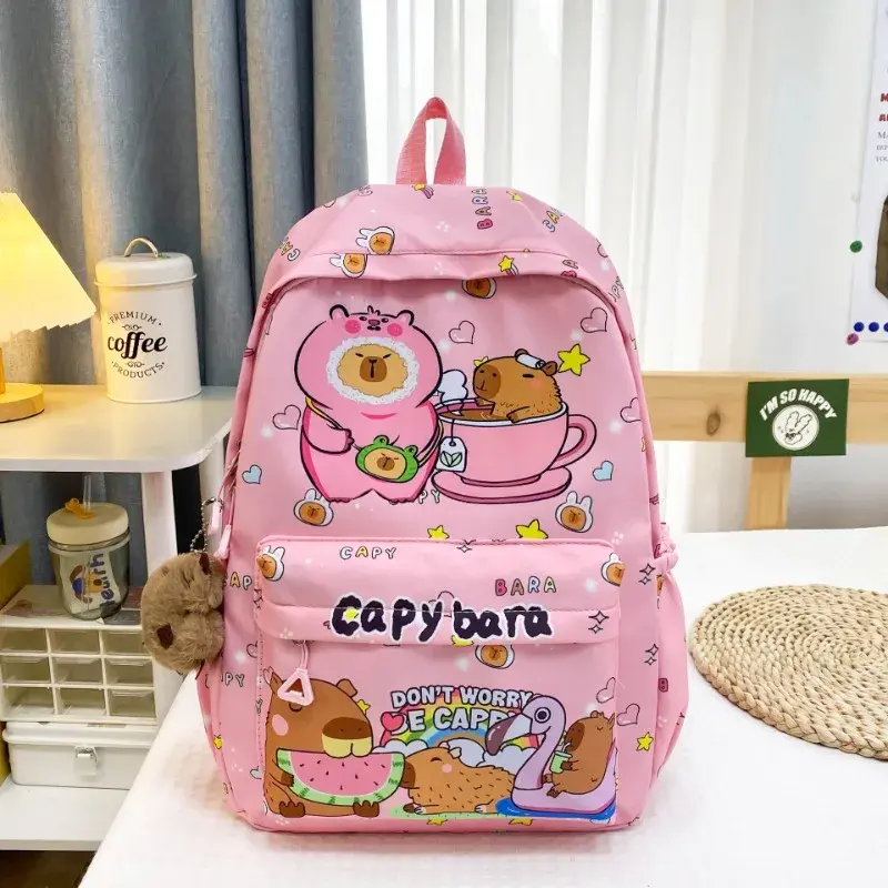 Cute Large Capacity Capybara Backpack Cartoon Breathable Student Schoolbag Nylon Ultra-light Book Bag Back to school Women Girl