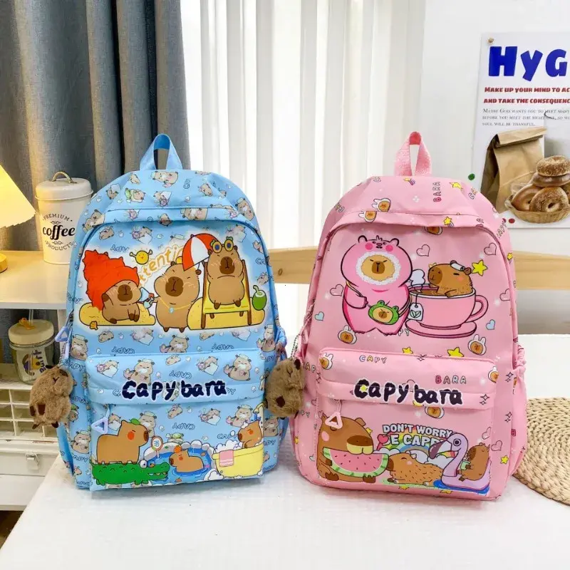 Cute Large Capacity Capybara Backpack Cartoon Breathable Student Schoolbag Nylon Ultra-light Book Bag Back to school Women Girl