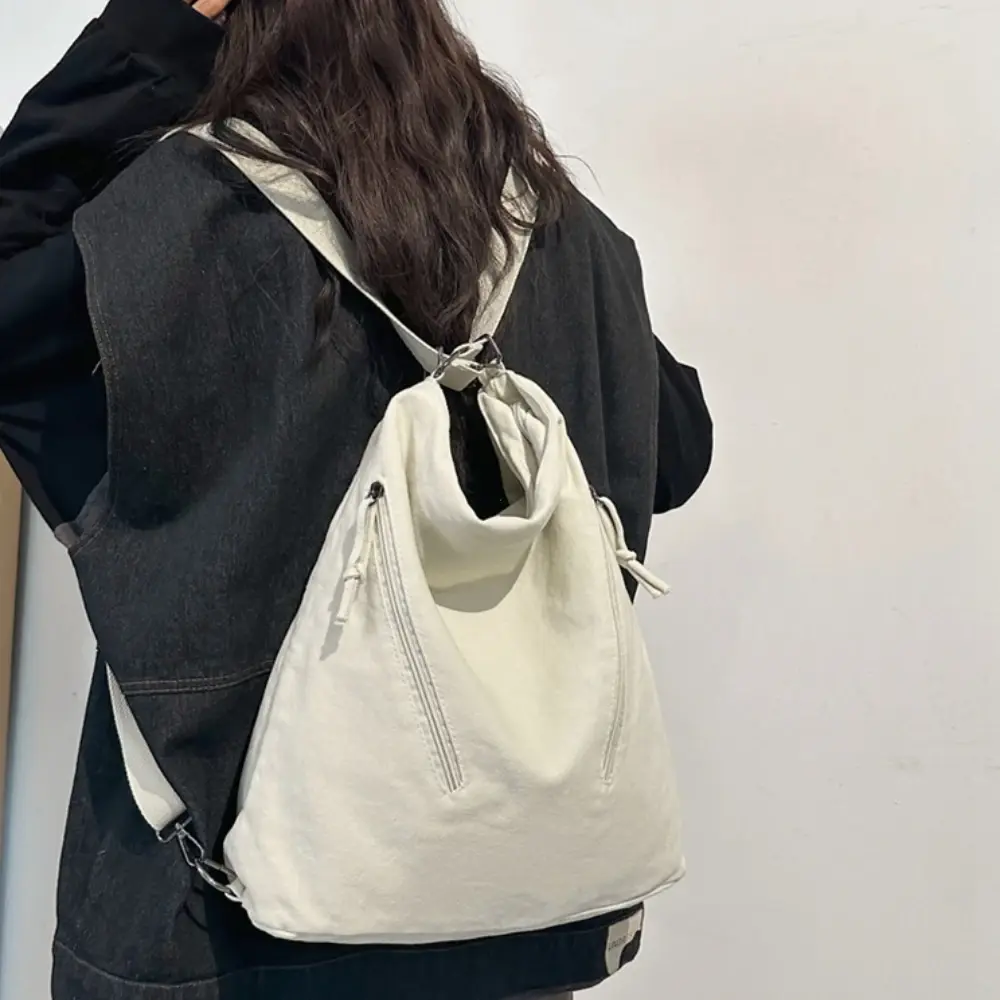 Women's Backpack Multi-purpose Bag Large Capacity Pure Color Design Versatile Commuter Crossbody Bag Trendyy Canvas Bag Сумка
