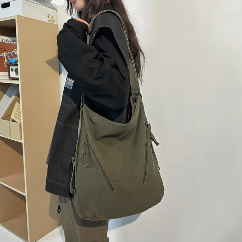 Women's Backpack Multi-purpose Bag Large Capacity Pure Color Design Versatile Commuter Crossbody Bag Trendyy Canvas Bag Сумка