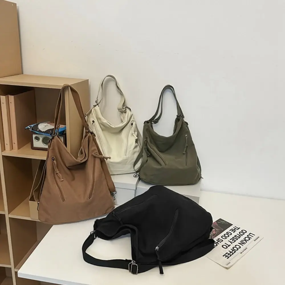 Women's Backpack Multi-purpose Bag Large Capacity Pure Color Design Versatile Commuter Crossbody Bag Trendyy Canvas Bag Сумка