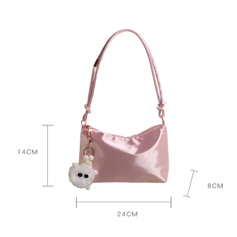 Elegant Luxury Shoulder Bag for Daily Commuting Smooth Cloth Satin Women Underarm Bag Retro Lady Handbags Soft Travel Totes