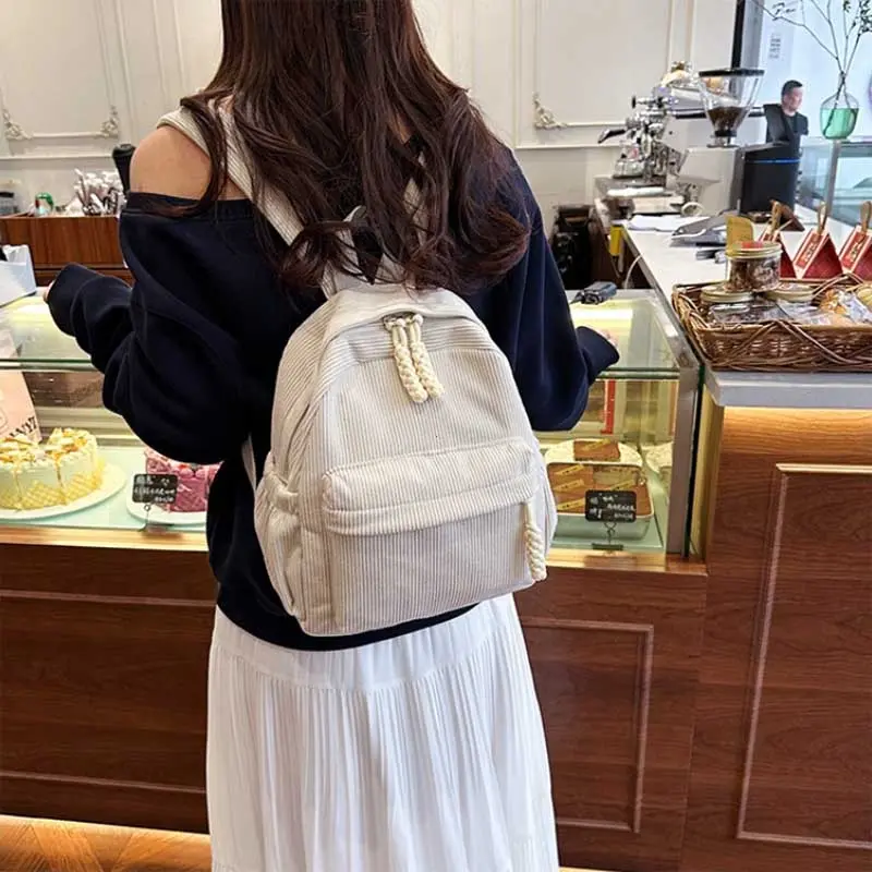 Simple Solid Color Backpack for Women New Student Backpack Large Capacity Commuting Backpack College School Bag mochila mujer