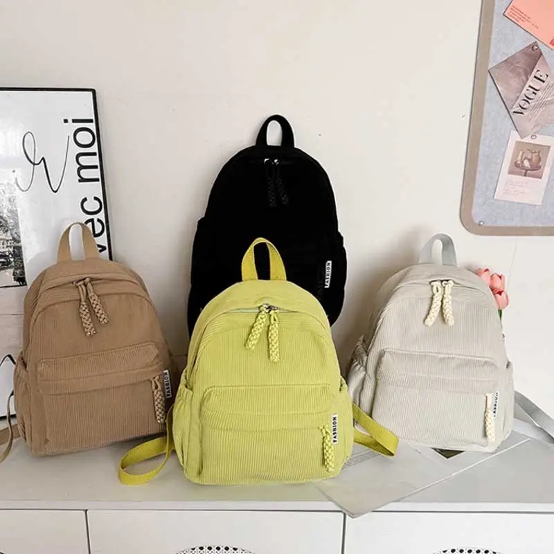 Simple Solid Color Backpack for Women New Student Backpack Large Capacity Commuting Backpack College School Bag mochila mujer