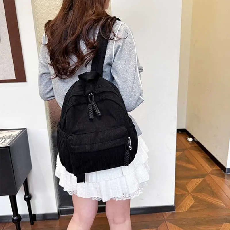 Simple Solid Color Backpack for Women New Student Backpack Large Capacity Commuting Backpack College School Bag mochila mujer