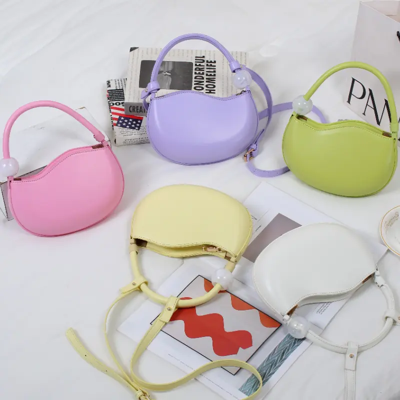Senior Sense Women Hand Bag 2025 New Fashionable Niche Design Bag Casual Simple Solid Color Sweet Shoulder Crossbody Bag Purse