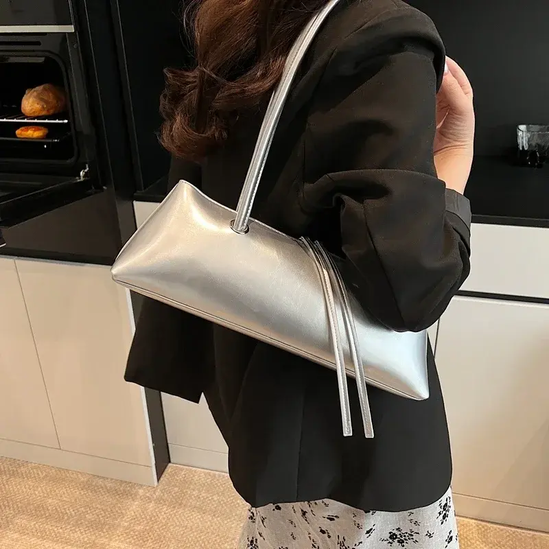 Fashion Women's Commuter Bag Quality Pu Leather Underarm Bag Ladies Large Capacity Shoulder Handbag Pillow Travel Bag Female