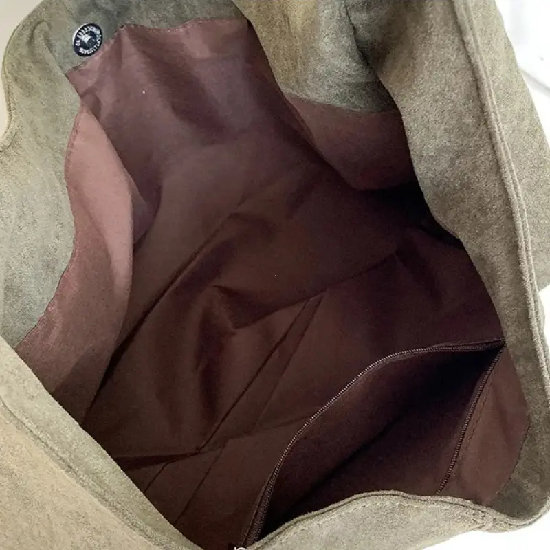 Vintage Faux Suede Hobos Women Shoulder Bags Large Capacity Tote Bag Retro Trend Autumn Big Shopper Purses Handbags 2025