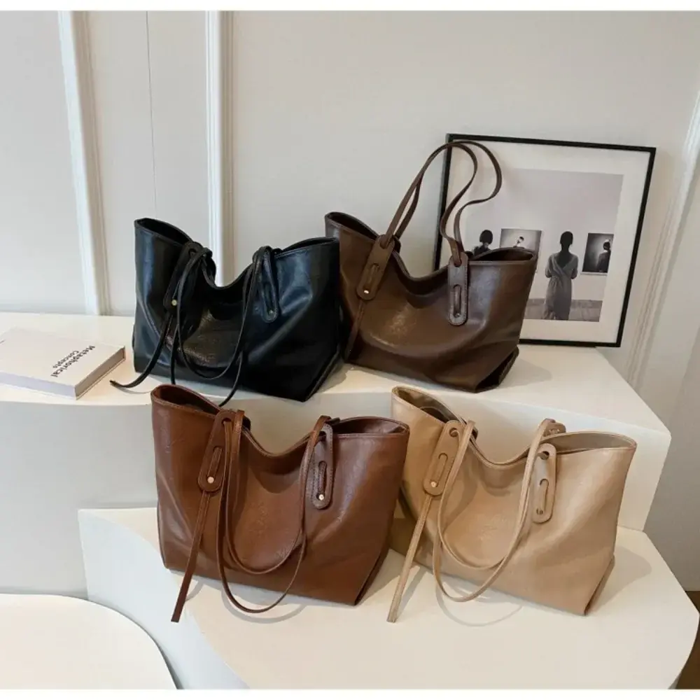 Large Capacity Women's Tote Bag 2025 Winter Fashion Trend Leather Shoulder Bags Office Handbag