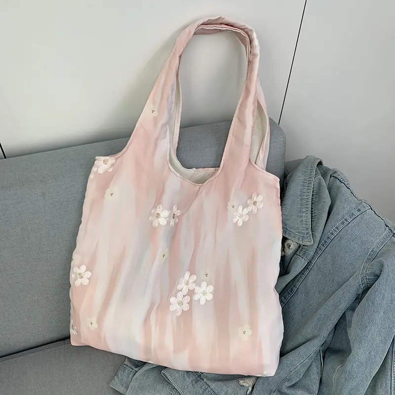 Chinese Style Embroidery Art Ink Painting Small Fresh Canvas Bag Women's Shoulder Bag Handbag Vest Bag Purses and Handbags