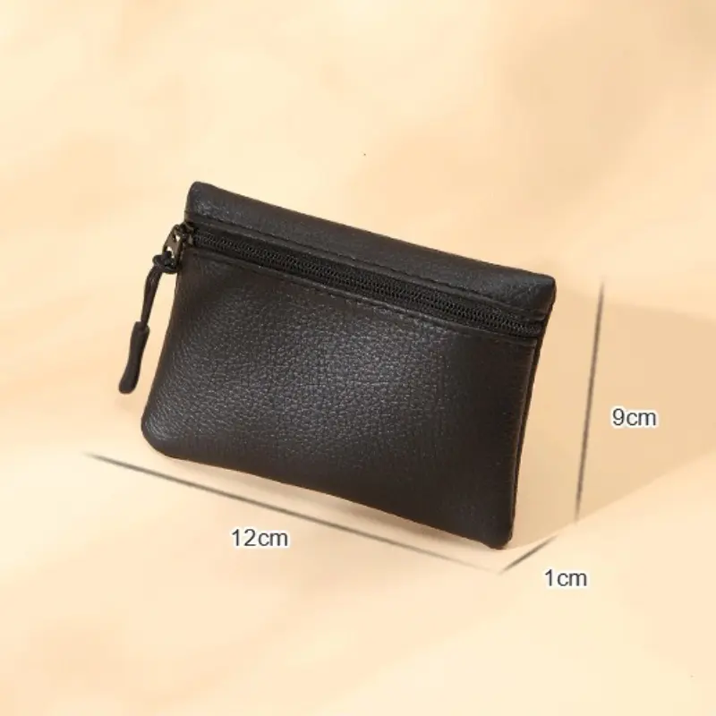 2025 New Lychee Pattern Mini Coin Purse Women Solid Color PU Soft Leather Wallet Women Coin Card Holder Wallet for Girls Purse