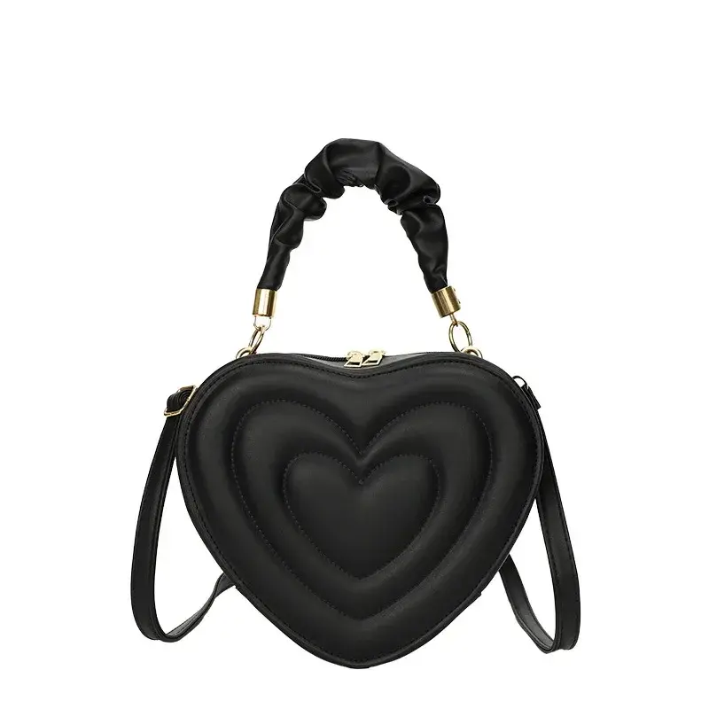Fashion Love Heart Shape Shoulder Bag Small Handbags Designer Crossbody Bags For Women Solid Pu Leather Top Handle Bag bolsa