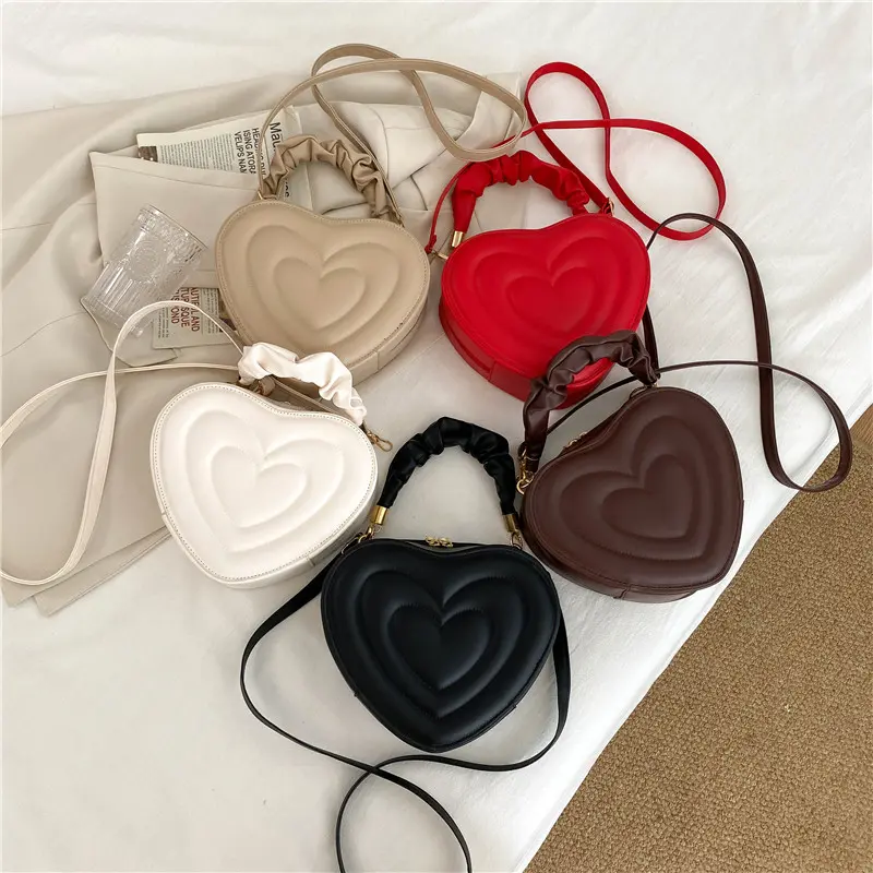 Fashion Love Heart Shape Shoulder Bag Small Handbags Designer Crossbody Bags For Women Solid Pu Leather Top Handle Bag bolsa