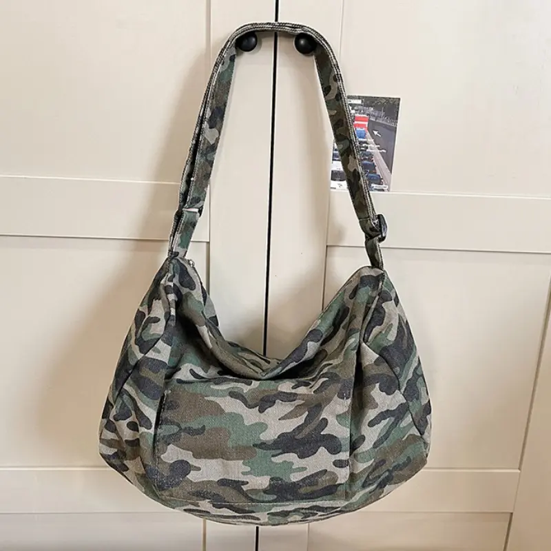 Summer New Women's Bag Leopard Print Canvas Crossbody Bag 2025 Y2K Trendy Travel Shoulder Bags Tote Bag Female Student Handbags