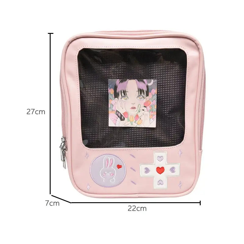 Y2K Cute Clear ItaBag Women's Lolita Backpack Kawaii Girl Shoulder Bag DIY Display Transparent Pocket Japanese Doll Tote Handbag