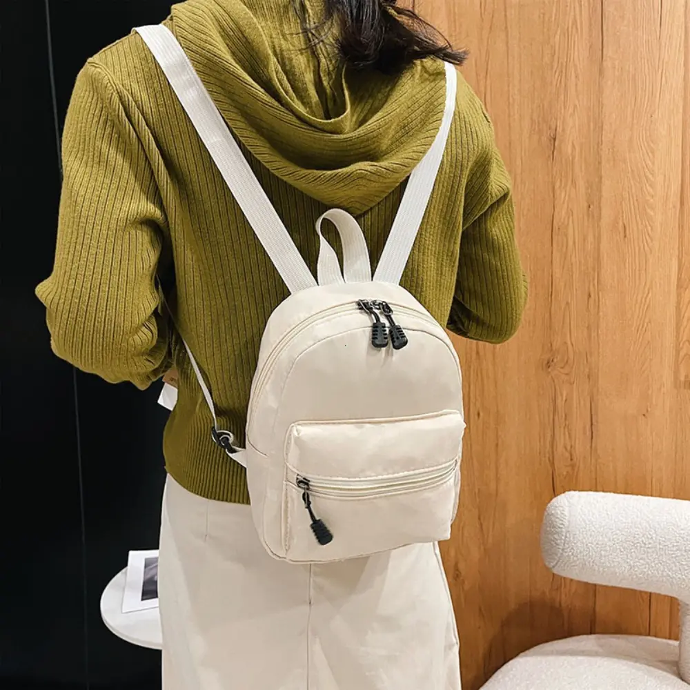 Nylon Backpack Preppy Mini School Bags for Girls Cute Small Travel Women Backpack Waterproof Solid Casual Knapsack Rucksack New
