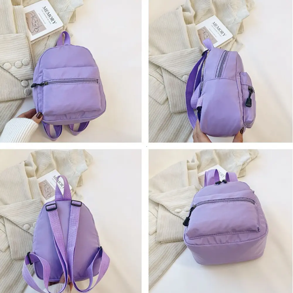 Nylon Backpack Preppy Mini School Bags for Girls Cute Small Travel Women Backpack Waterproof Solid Casual Knapsack Rucksack New