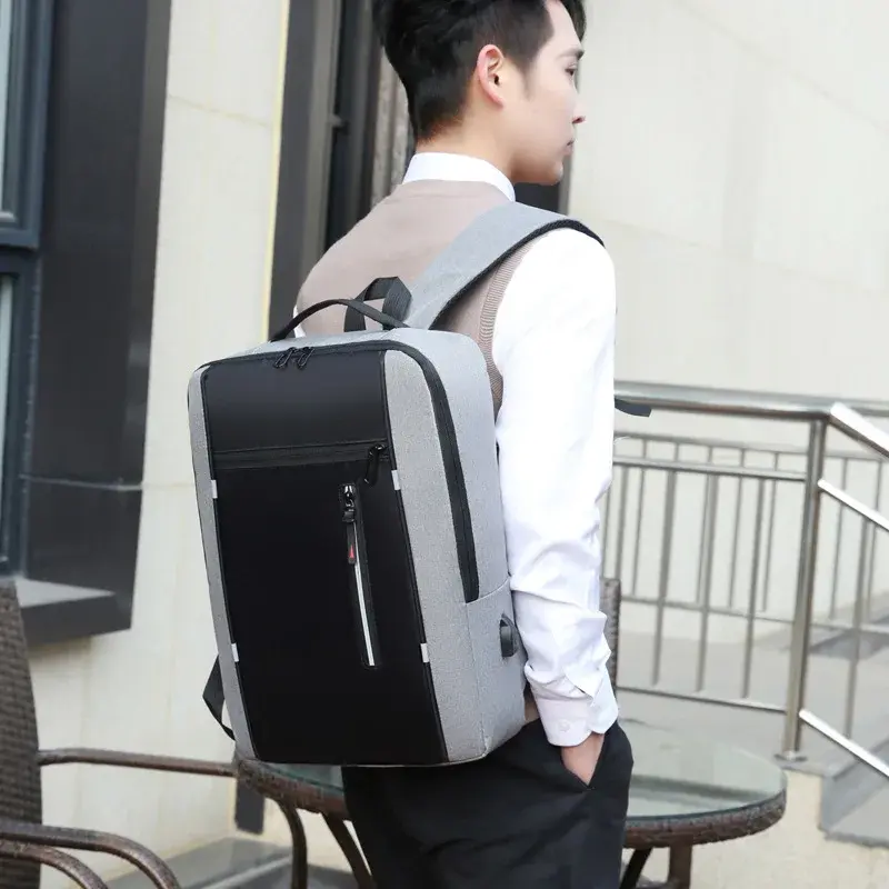 Waterproof Oxford Laptop Backpack for Men 15.6 Inch USB Charging Business Travel School Backpack High Capacity bolsa feminina