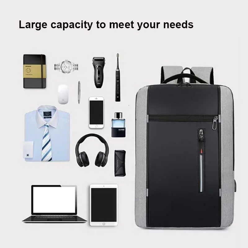 Waterproof Oxford Laptop Backpack for Men 15.6 Inch USB Charging Business Travel School Backpack High Capacity bolsa feminina