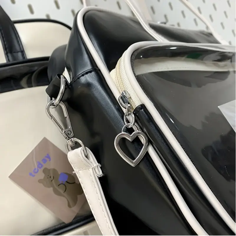 Y2K Japanese Harajuku School Bags for Girls Cute Transparent Itabag Shoulder Crossbody Bag Lolita Original JK Ita Bag Handbag