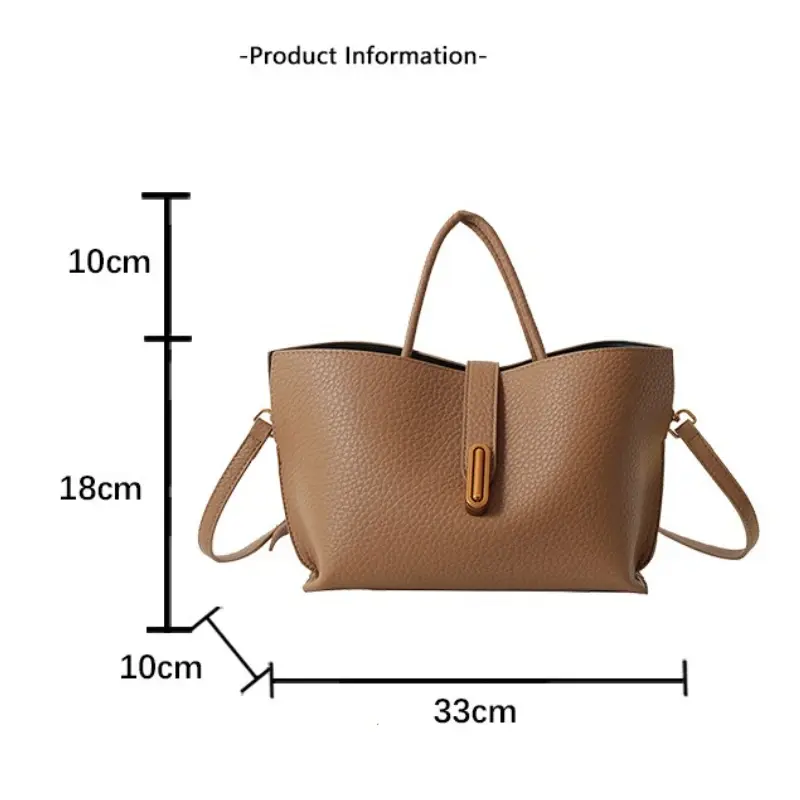 French Unique Advanced Texture Ladies Handbag 2025 New Lychee Pattern Retro High-capacity Commute Shoulder Bags Composite Bag