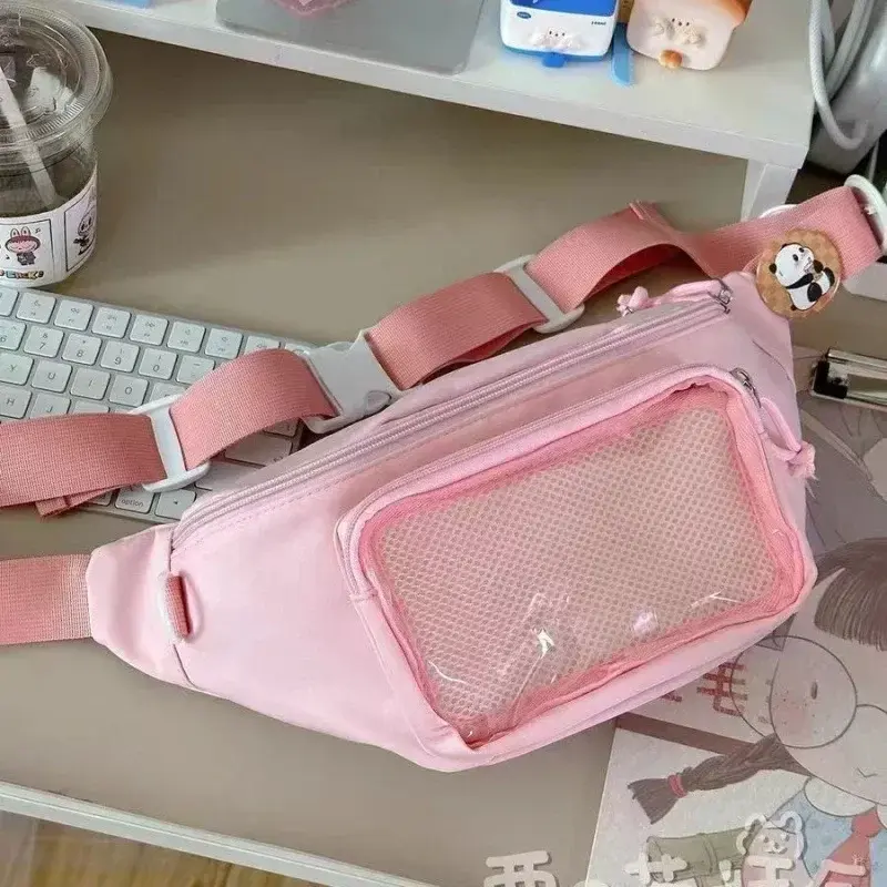 Girls Transparent Itabag Purses and Handbags Waist Ita Bag Kawaii Japanese Y2K Chest Bag Women Lolita Cute Crossbody Bag bolsa