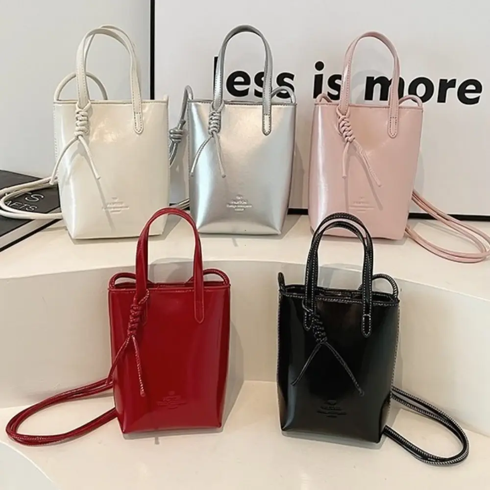Women's Red Pu Leather Mini Crossbody Bag Summer Fashion Trend Female Cellphone Pouch Letter Pattern Small Handbag 2025 Сумка