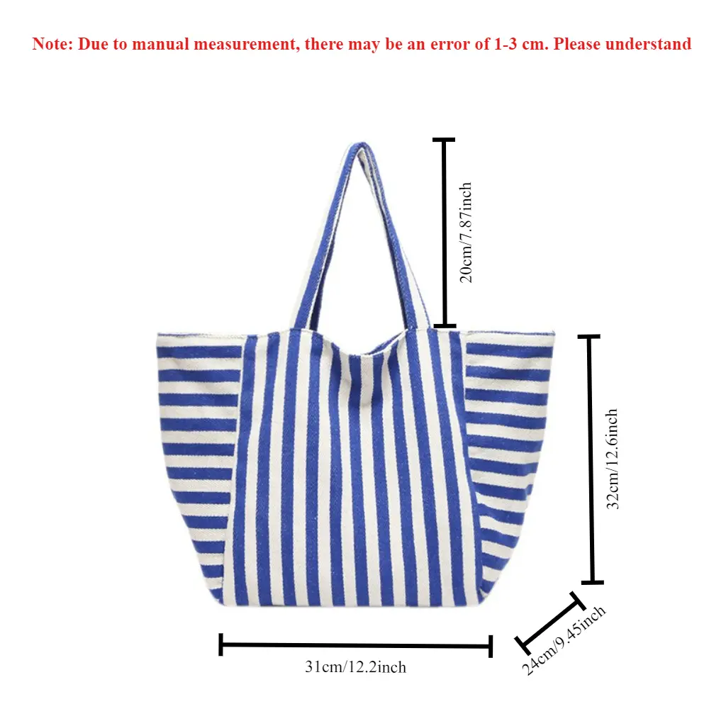 Fashion Contrast Color Korean Version Large Capacity Tote Bag New Fashion Striped Tote Bag Shoulder Bag Bolsos Para Mujer 2025