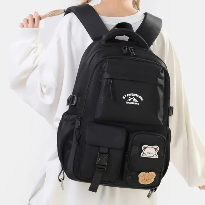 Korean Style Daily Backpack For Women Packsack Waterproof nylon Fabric Travel Backpacks Girls School Bag Teenagers Casual Bags