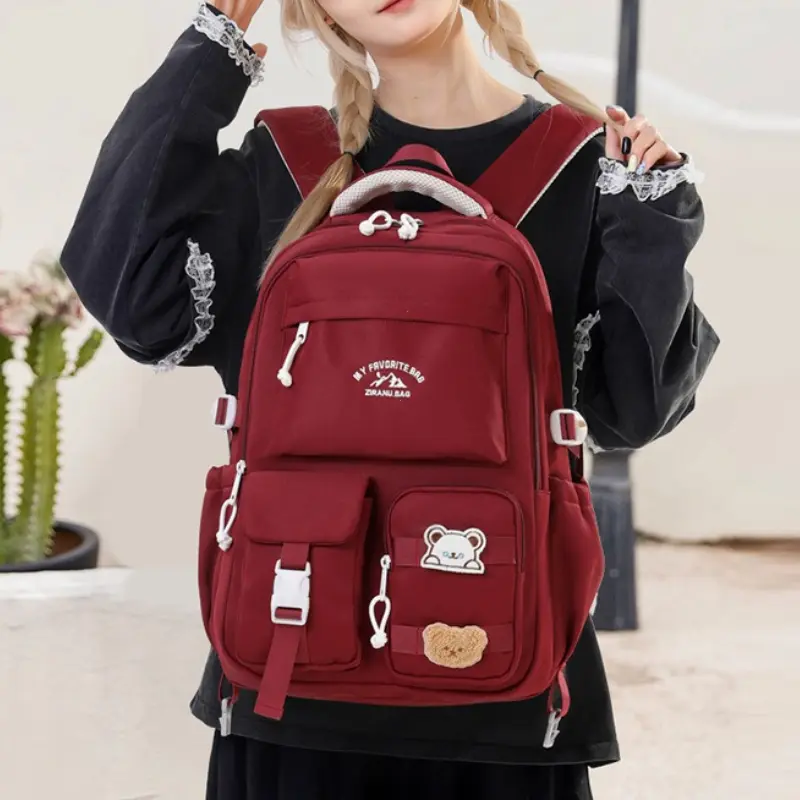 Korean Style Daily Backpack For Women Packsack Waterproof nylon Fabric Travel Backpacks Girls School Bag Teenagers Casual Bags