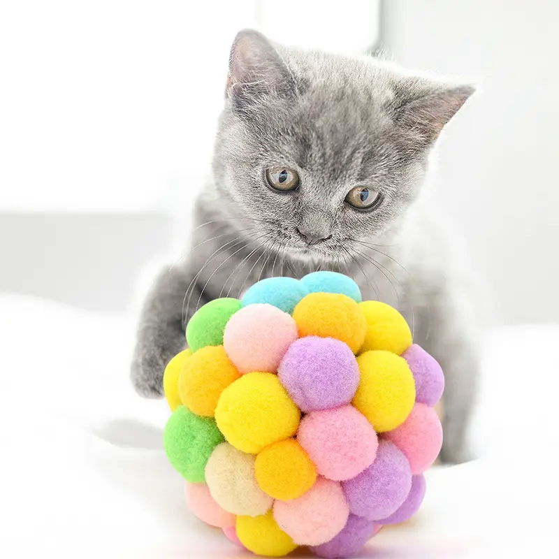 Pet cat toy cat self-hi rainbow bell interactive ball teasing cat toy ball