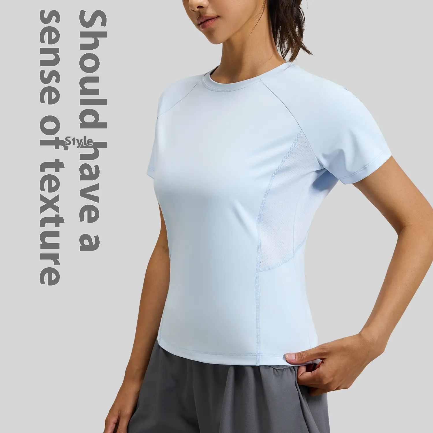 Juyitang summer back mesh fitness short-sleeved outdoor running breathable quick-drying sports short-sleeved t-shirt women