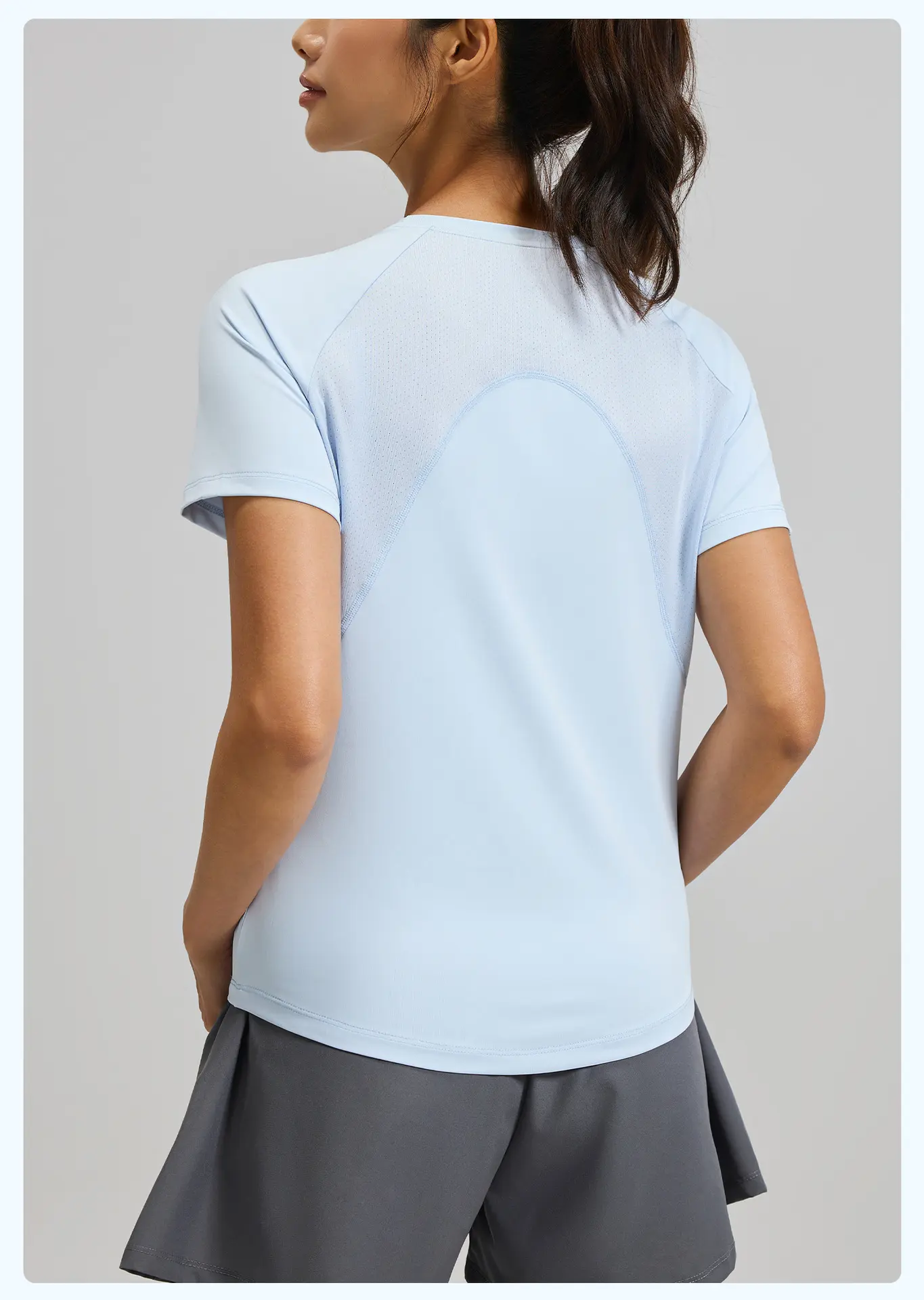 Juyitang summer back mesh fitness short-sleeved outdoor running breathable quick-drying sports short-sleeved t-shirt women