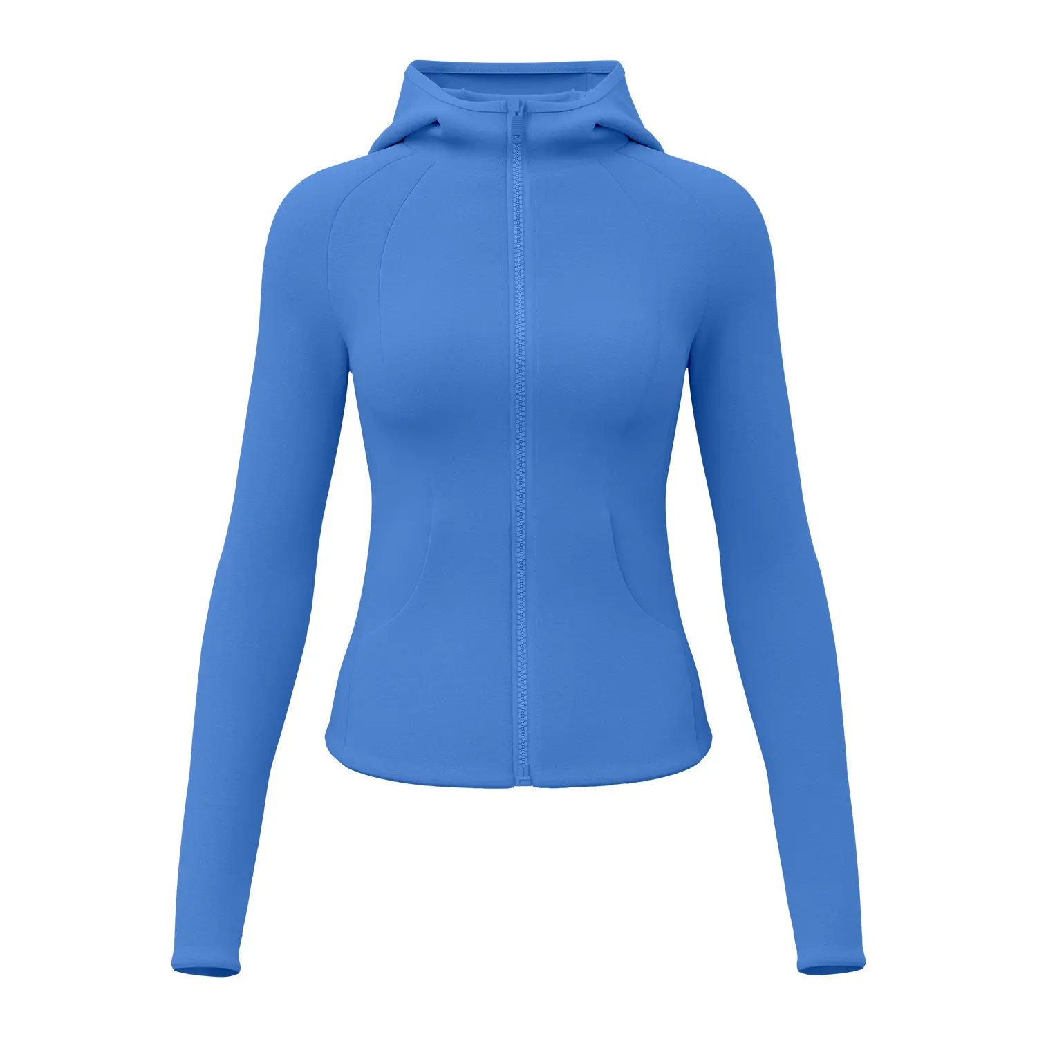 Juyitang spring new women's pocket hooded tight women's fitness sports yoga jacket