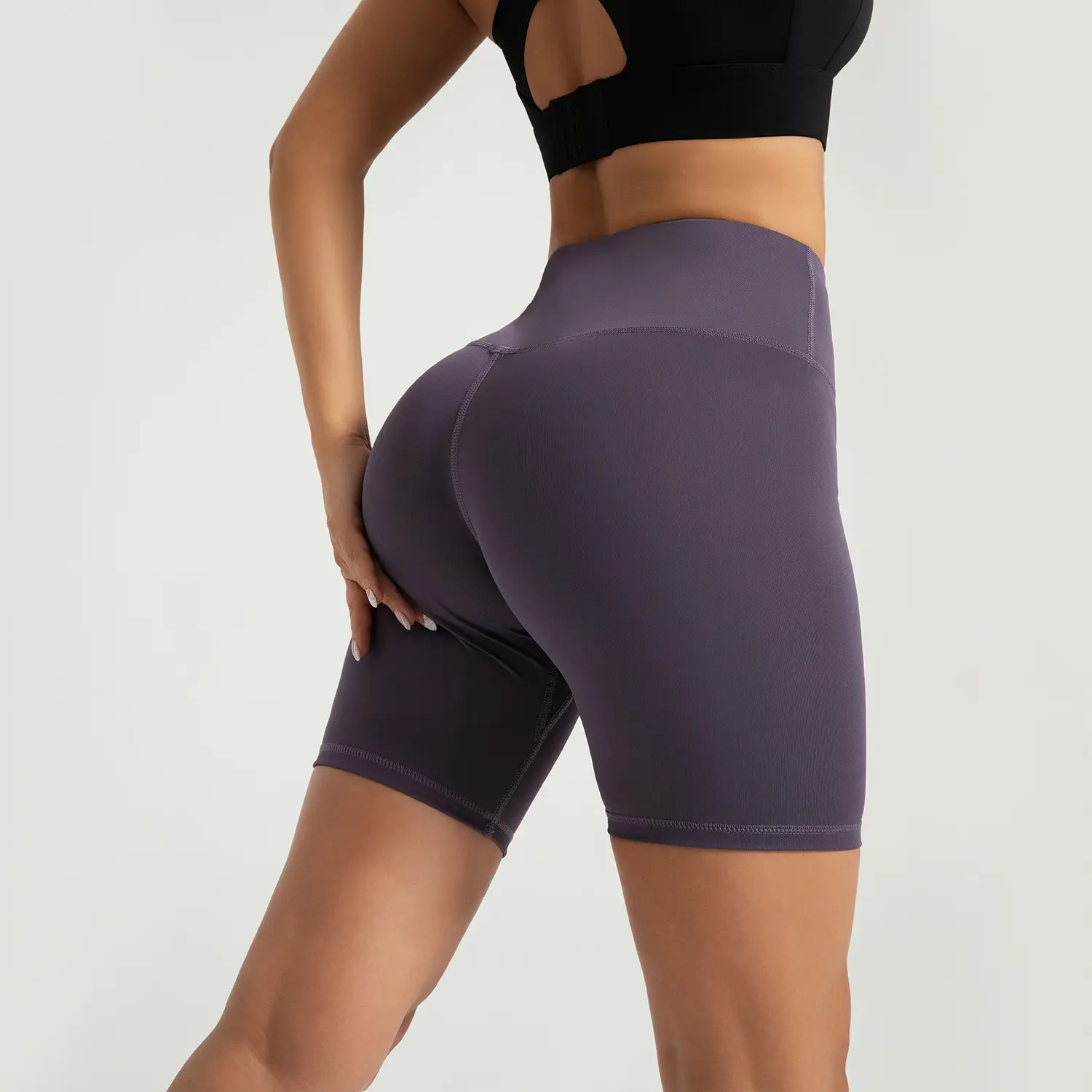 Cross-border area sports fitness shorts peach hip five-point pants women's hip lift high waist elastic leggings yoga women