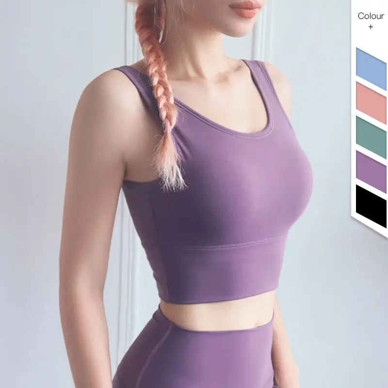 Anti-light high-intensity sports underwear women's summer gathering shock-proof back yoga bra fitness vest sports bra